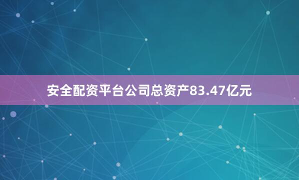 安全配资平台公司总资产83.47亿元